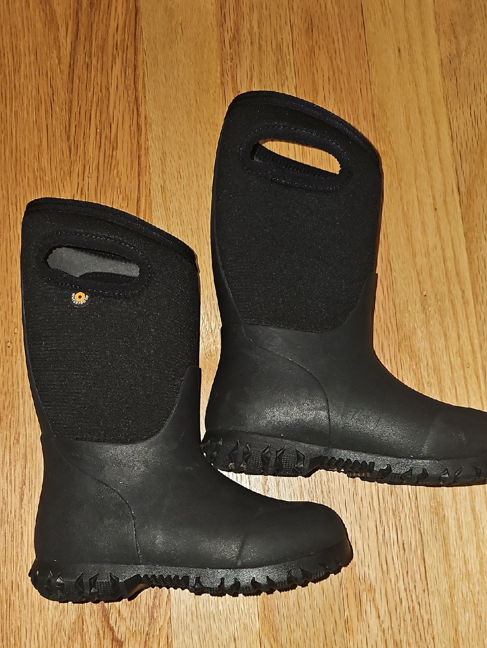 Bogs Black Kids Waterproof Pull-On Rain Boots Size: 10